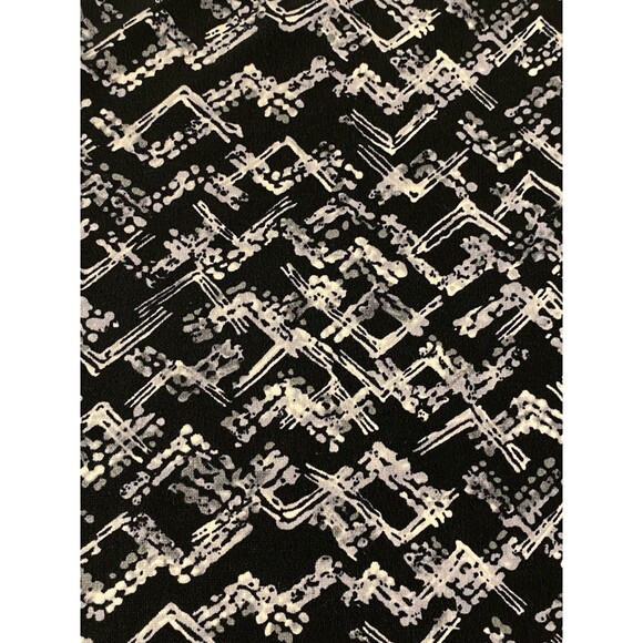 Apt 9 Gray Blk Multicolor Print Stretch Career Faux Wrap Knee MIDI Dress Large - Picture 10 of 14